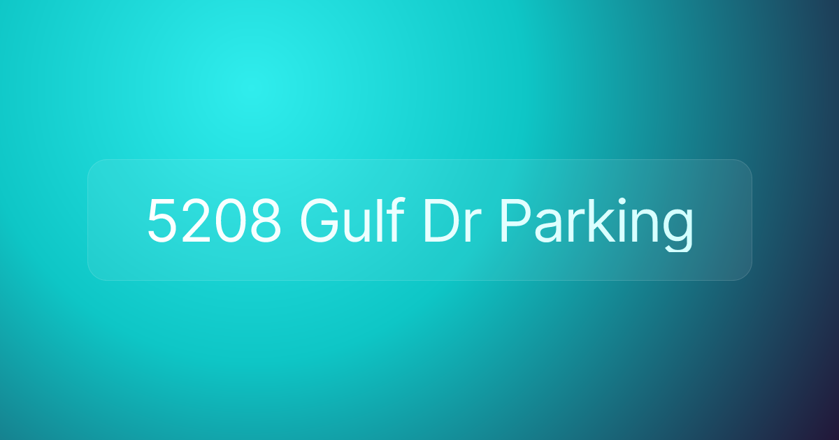5208 Gulf Dr Parking