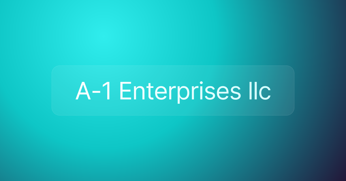 A-1 Enterprises llc