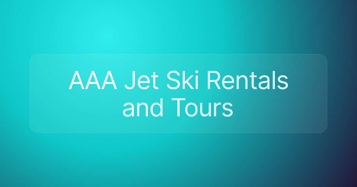 AAA Jet Ski Rentals and Tours