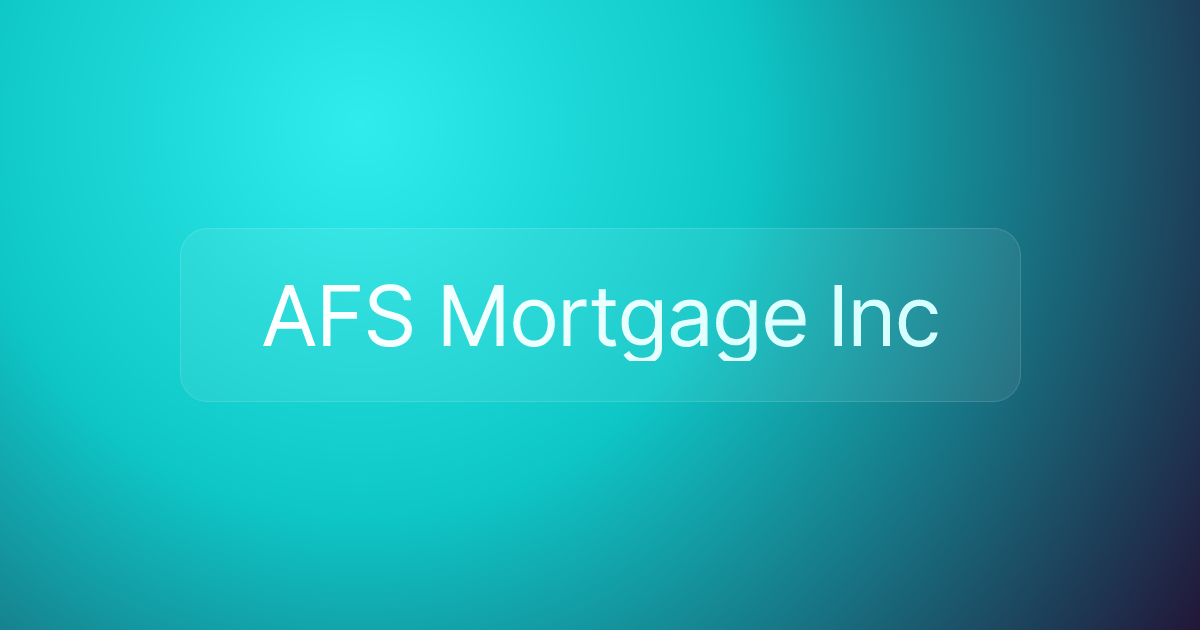 AFS Mortgage Inc