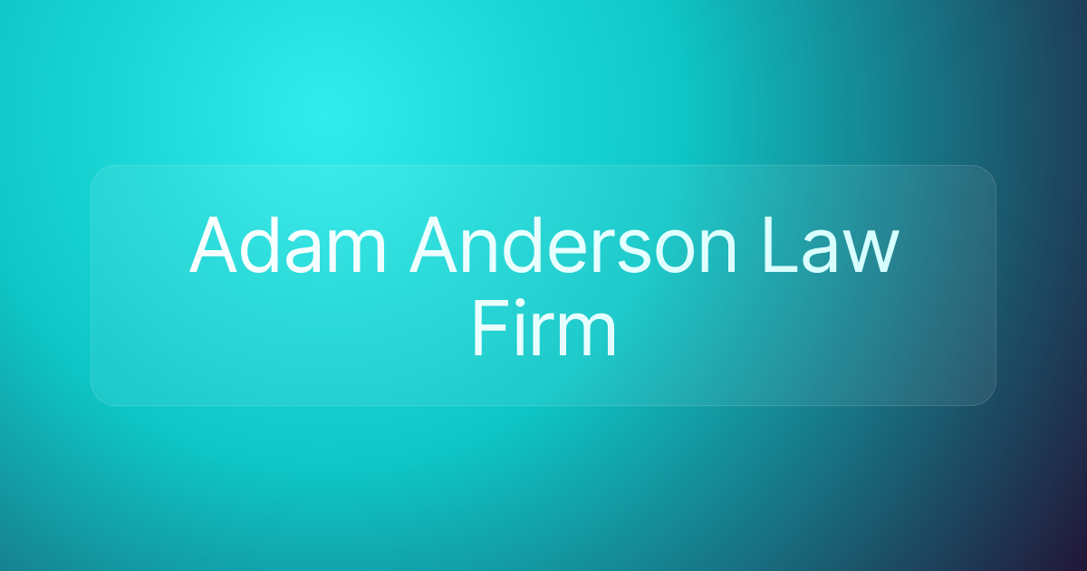 Adam Anderson Law Firm