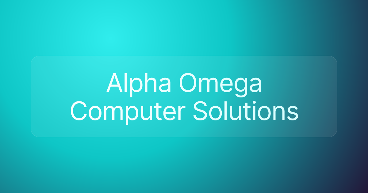 Alpha Omega Computer Solutions