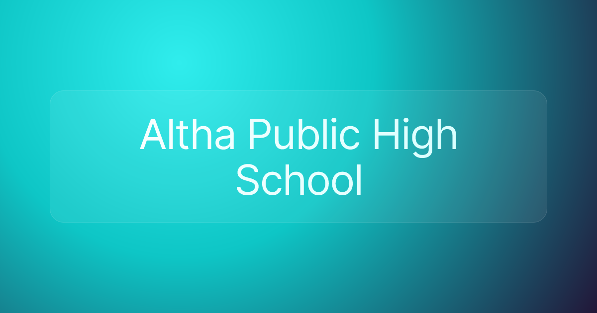 Altha Public High School
