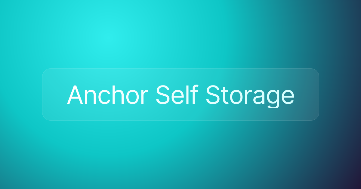 Anchor Self Storage