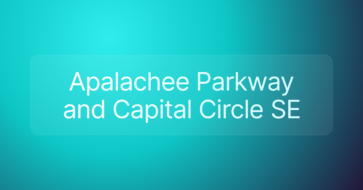 Apalachee Parkway and Capital Circle SE