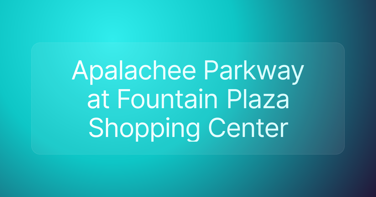 Apalachee Parkway at Fountain Plaza Shopping Center