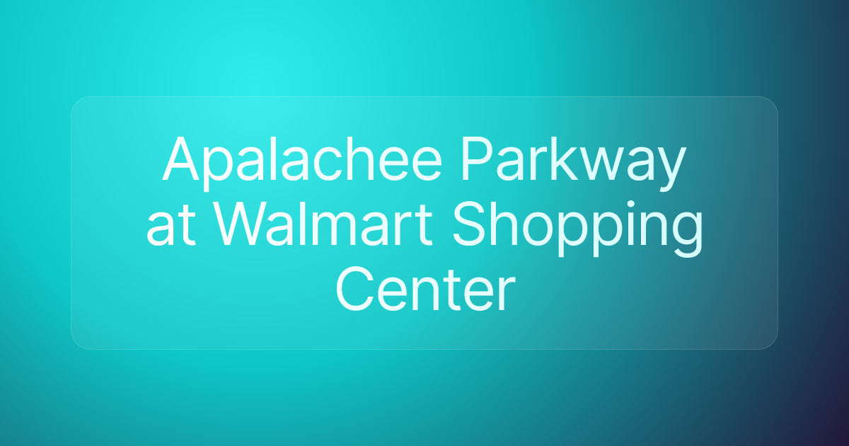 Apalachee Parkway at Walmart Shopping Center