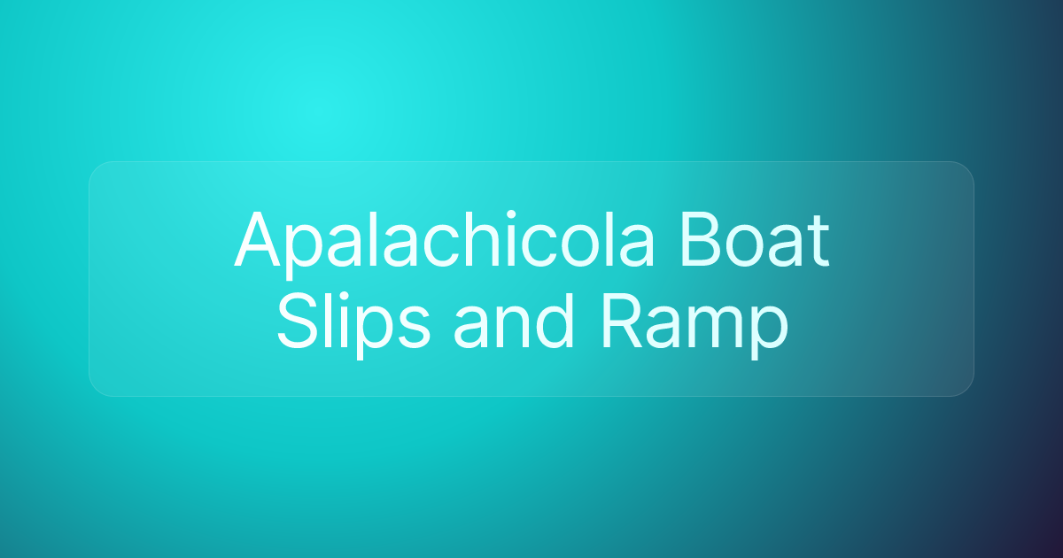 Apalachicola Boat Slips and Ramp