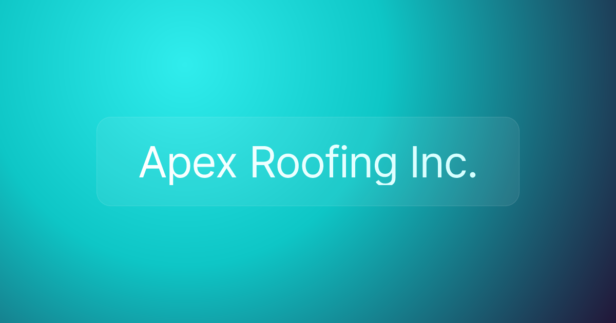 Apex Roofing Inc.