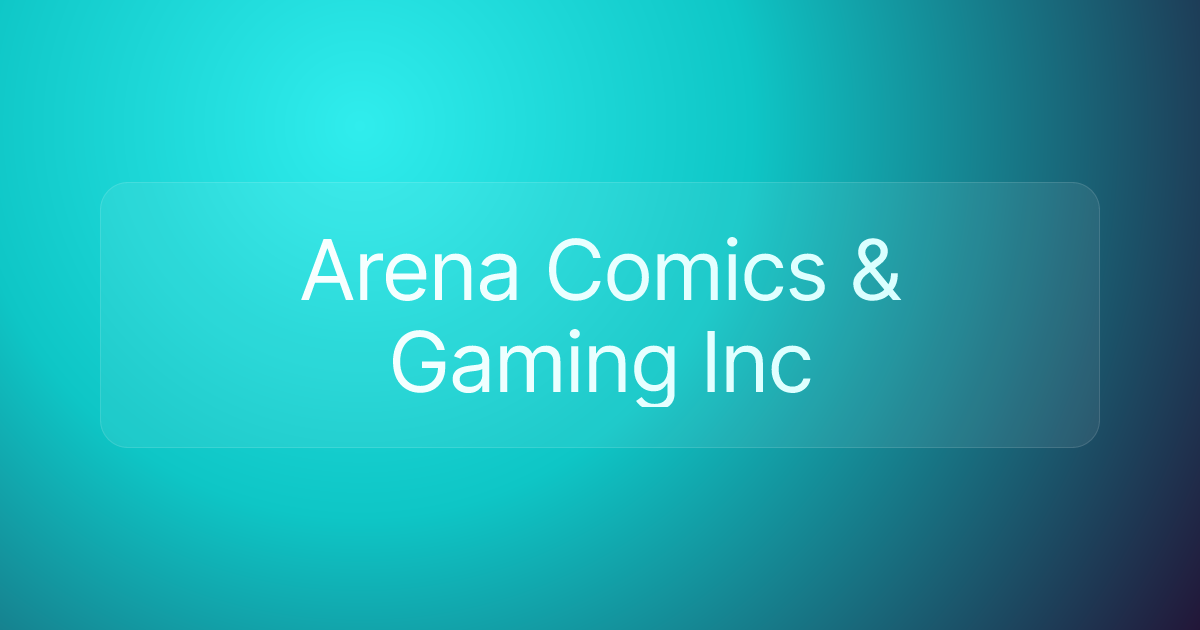 Arena Comics & Gaming Inc