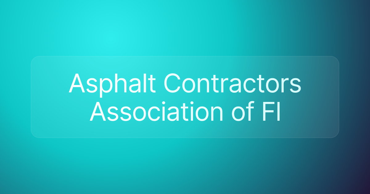 Asphalt Contractors Association of Fl