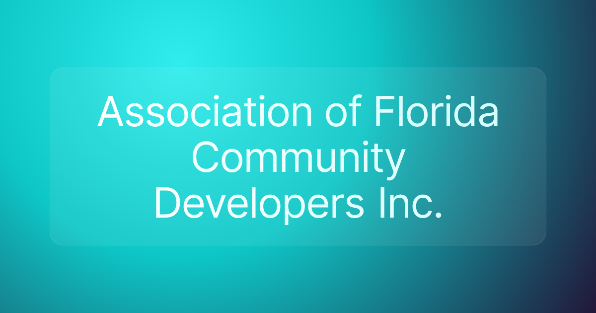 Association of Florida Community Developers Inc.