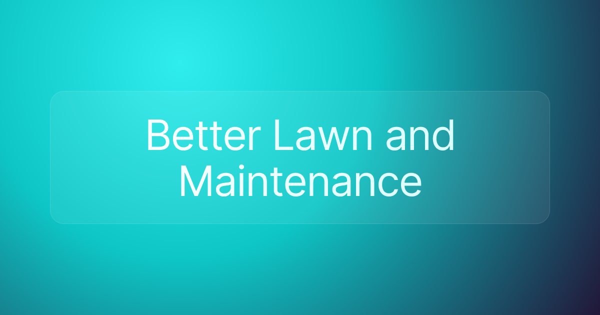 Better Lawn and Maintenance