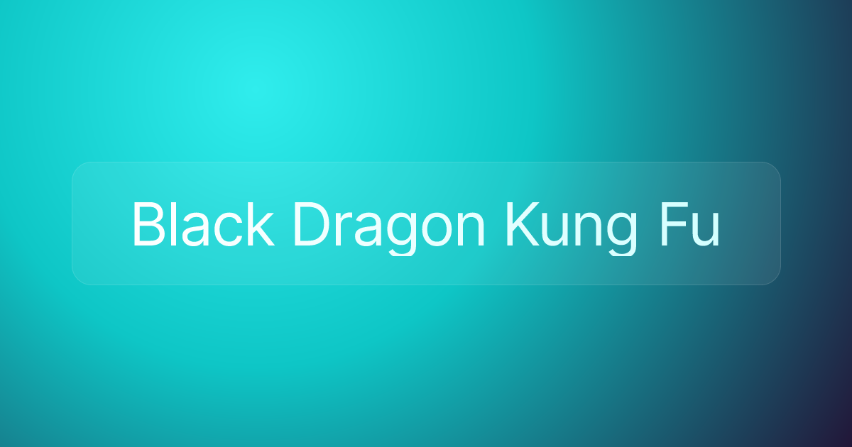 Black Dragon Kung Fu