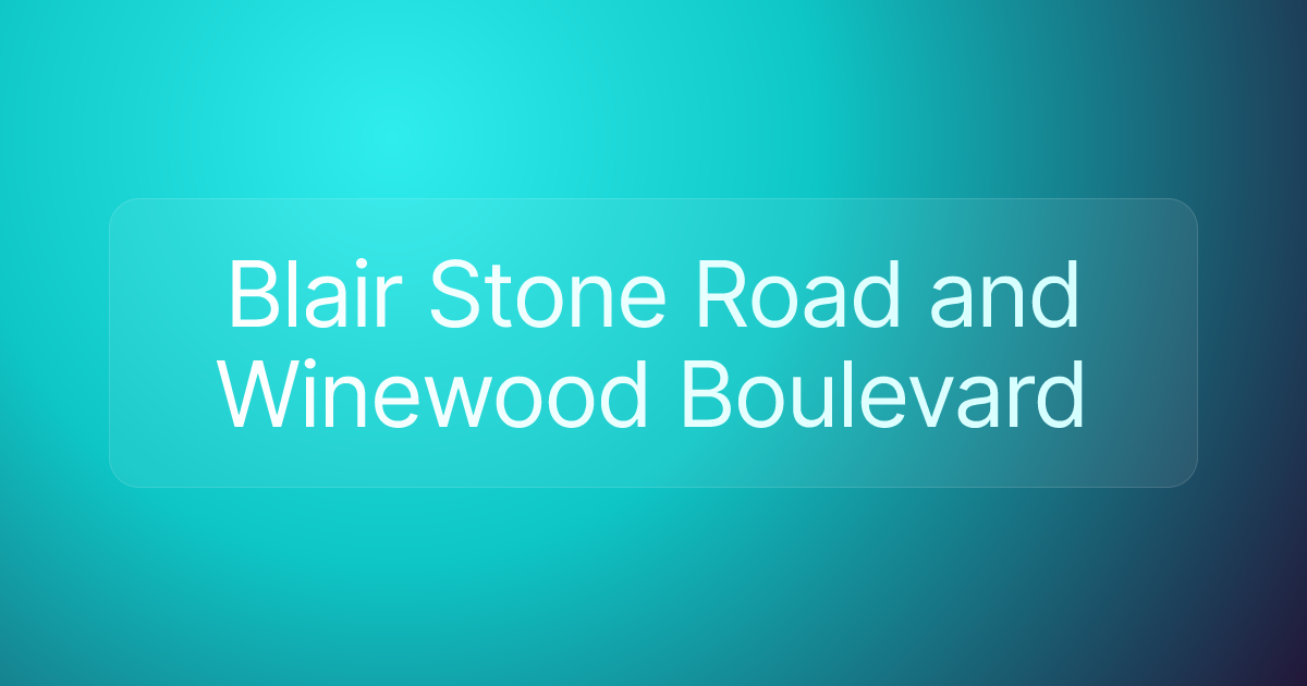 Blair Stone Road and Winewood Boulevard
