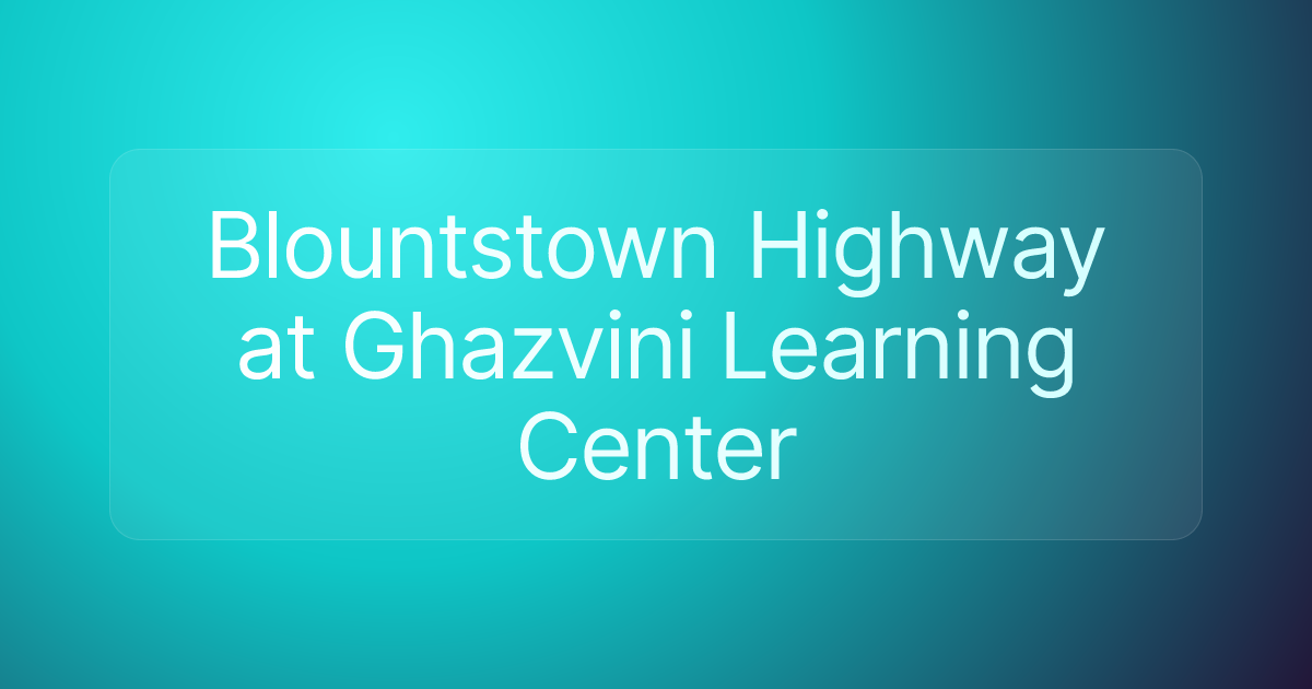 Blountstown Highway at Ghazvini Learning Center