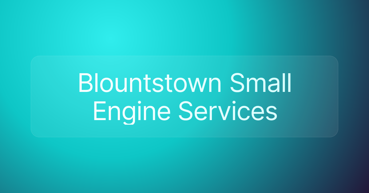 Blountstown Small Engine Services