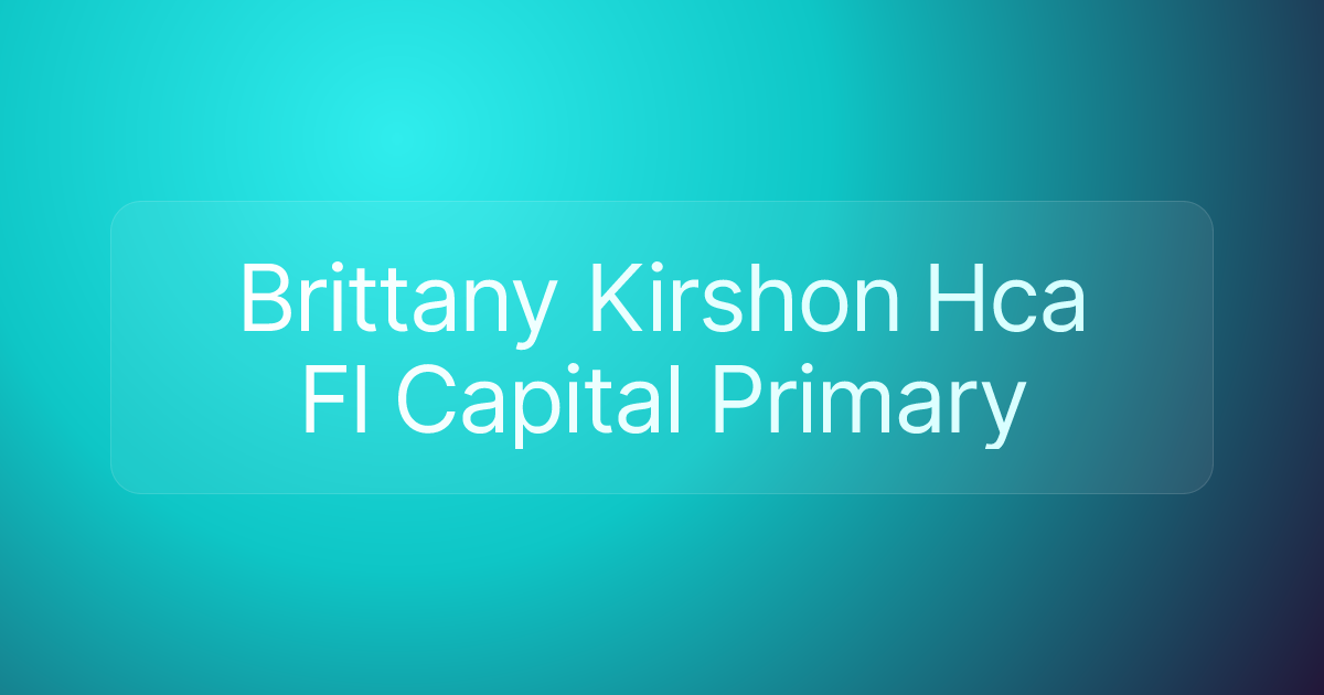 Brittany Kirshon Hca Fl Capital Primary