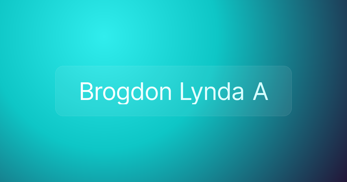 Brogdon Lynda A