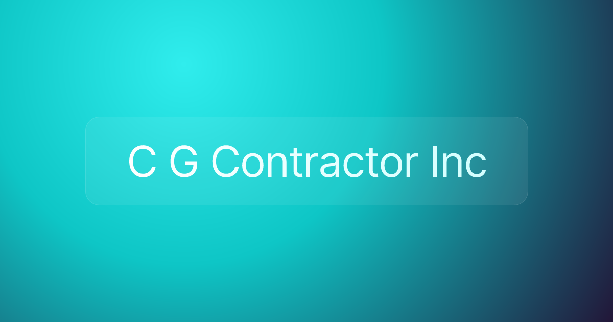 C G Contractor Inc