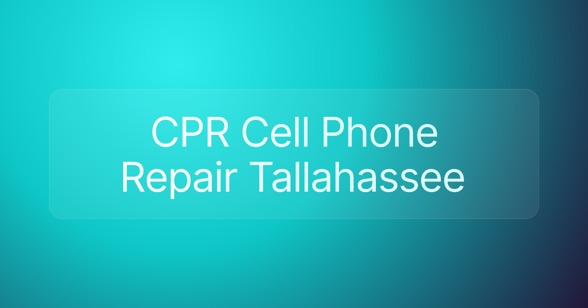CPR Cell Phone Repair Tallahassee