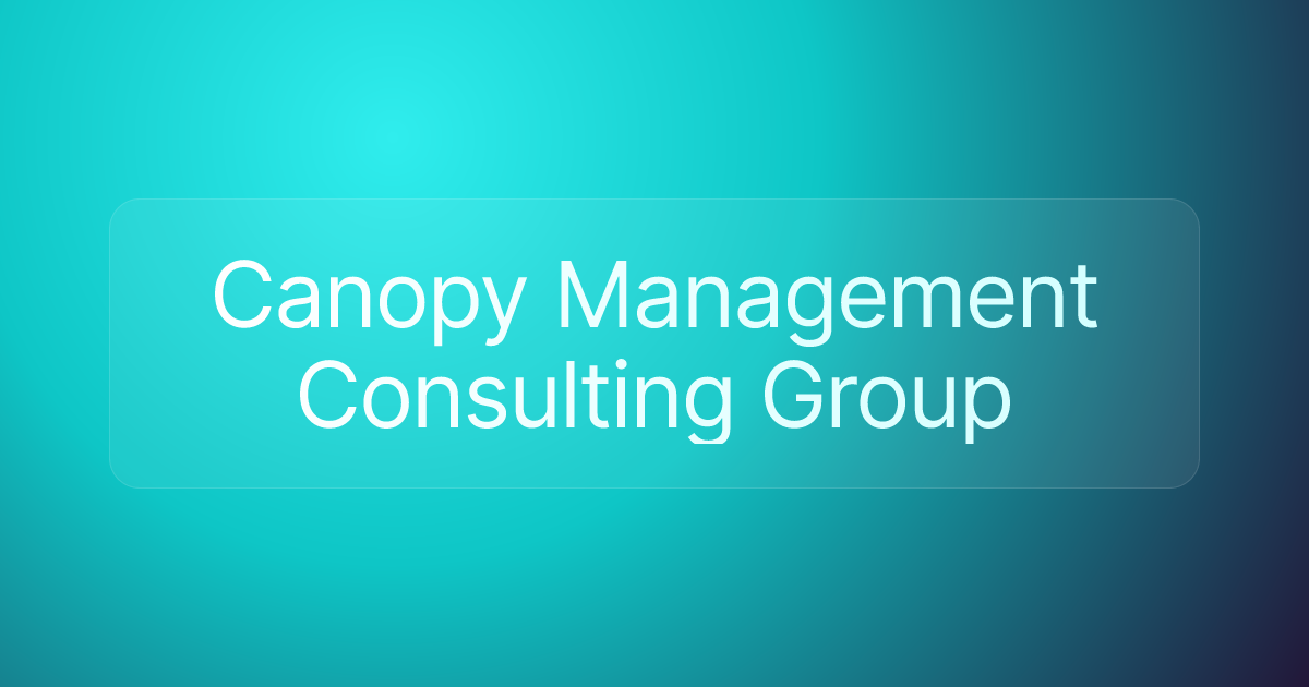 Canopy Management Consulting Group