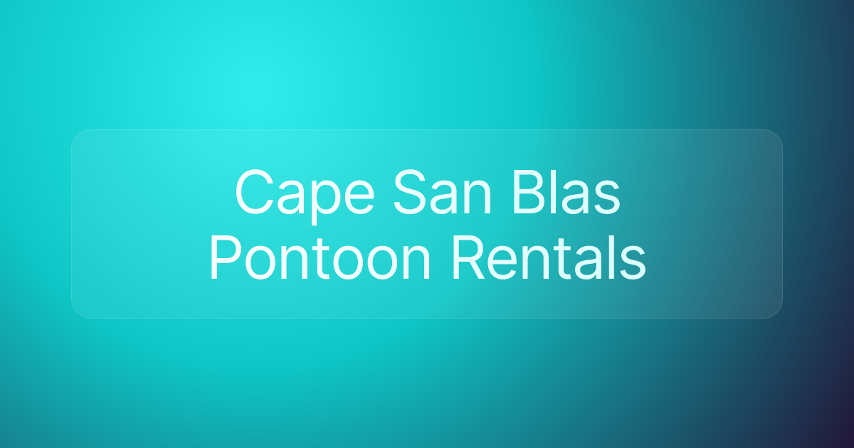 Cape San Blas Pontoon Rentals