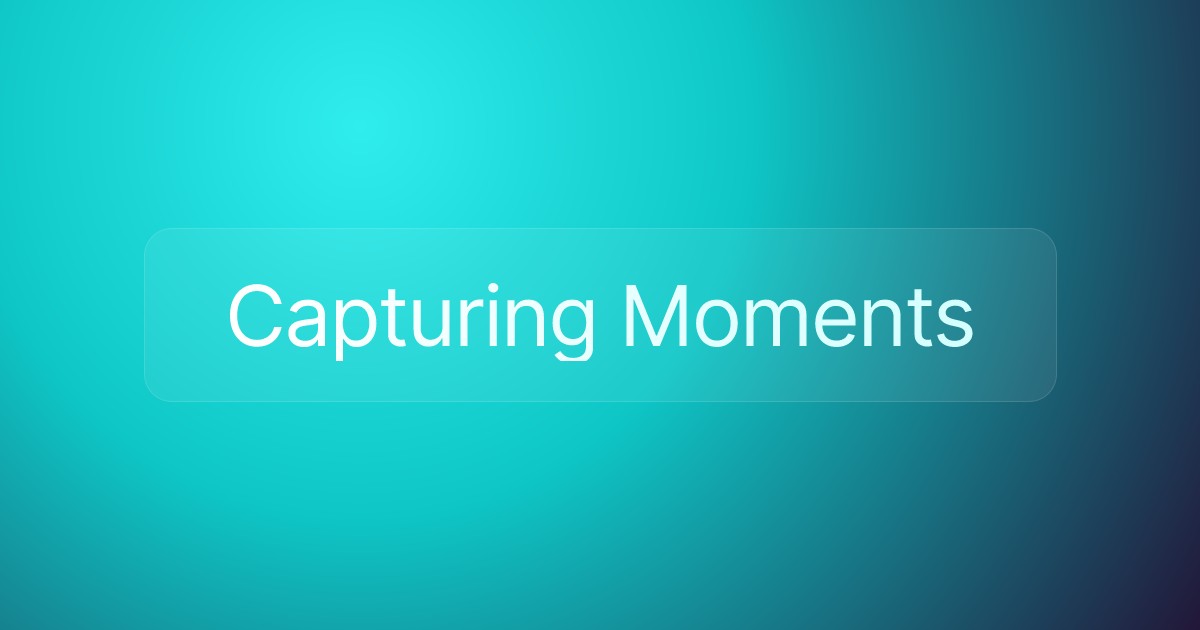 Capturing Moments