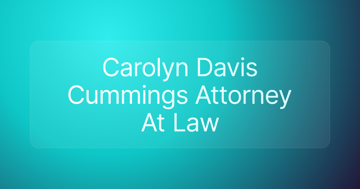 Carolyn Davis Cummings Attorney At Law