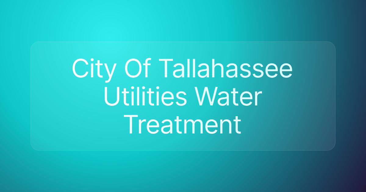 City Of Tallahassee Utilities Water Treatment