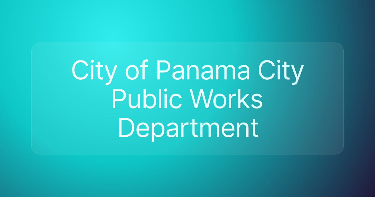 City of Panama City Public Works Department