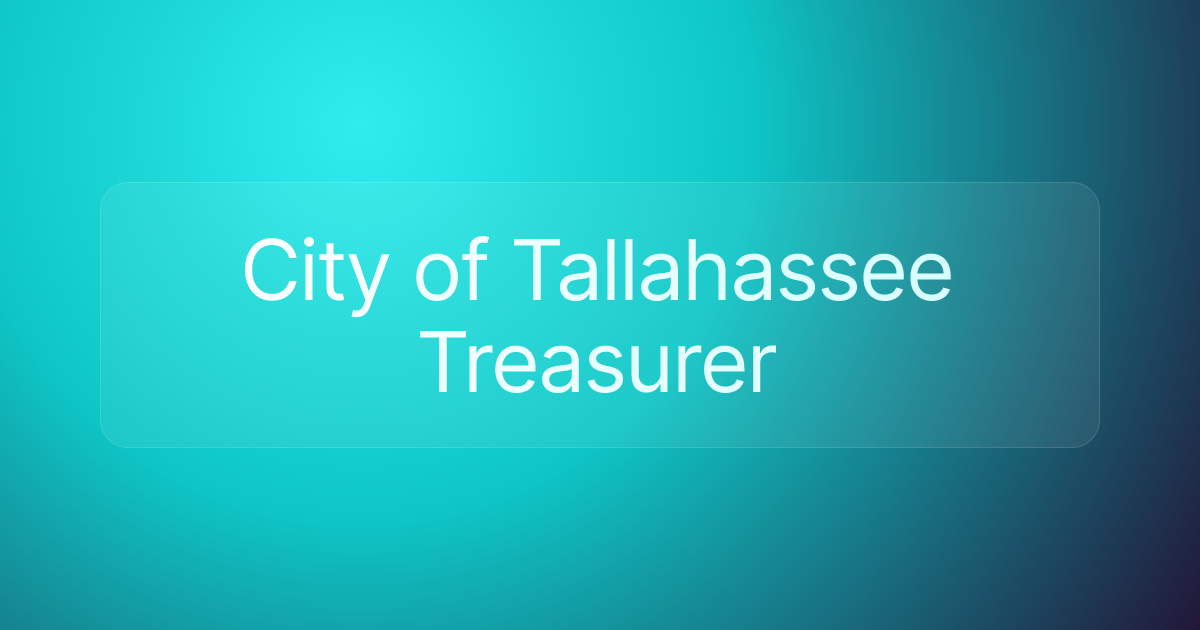 City of Tallahassee Treasurer