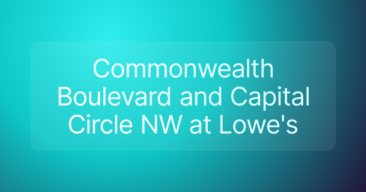 Commonwealth Boulevard and Capital Circle NW at Lowe's