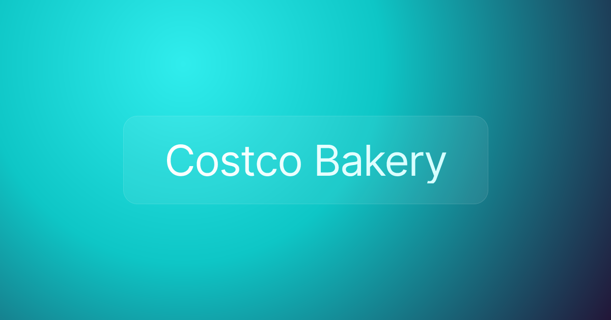 Costco Bakery