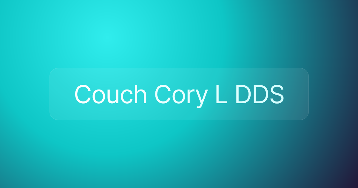 Couch Cory L DDS