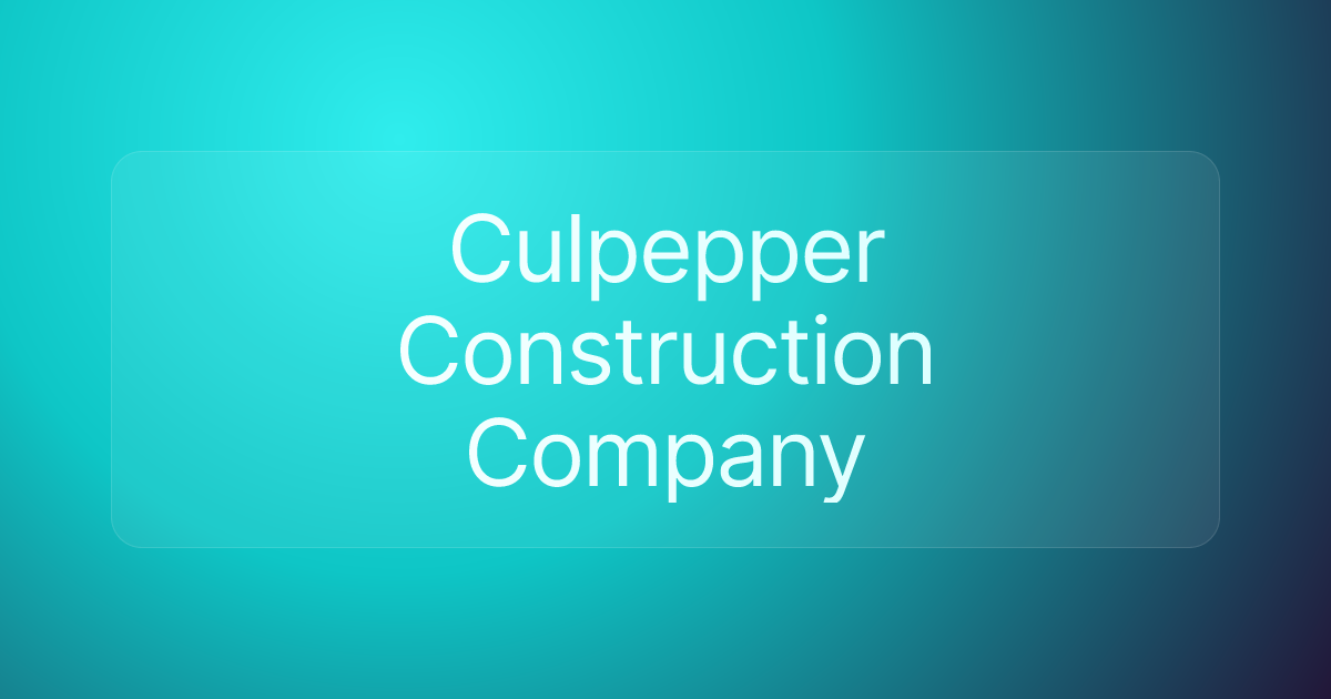 Culpepper Construction Company
