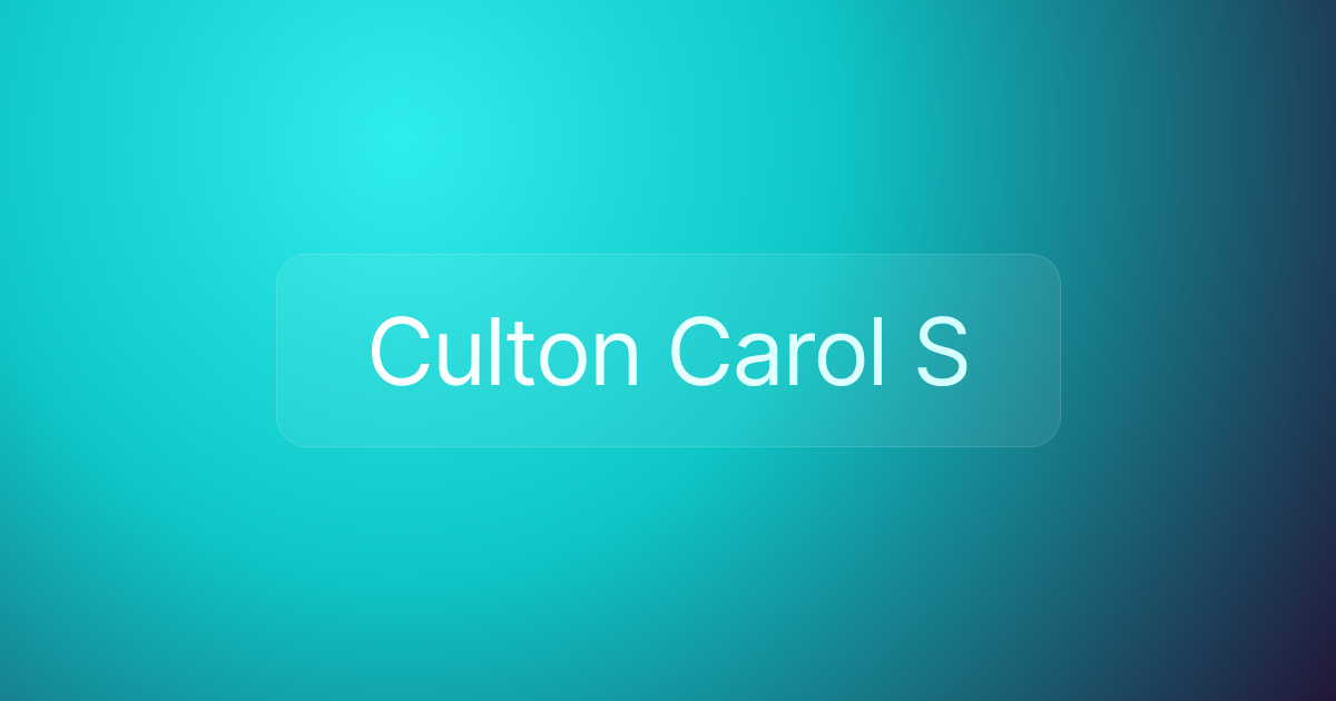 Culton Carol S