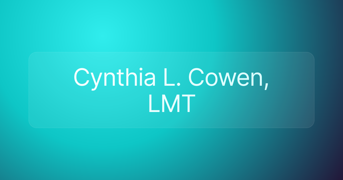 Cynthia L. Cowen, LMT