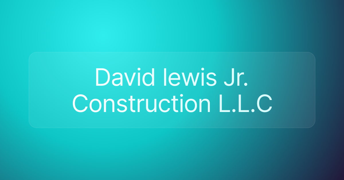 David lewis Jr. Construction L.L.C