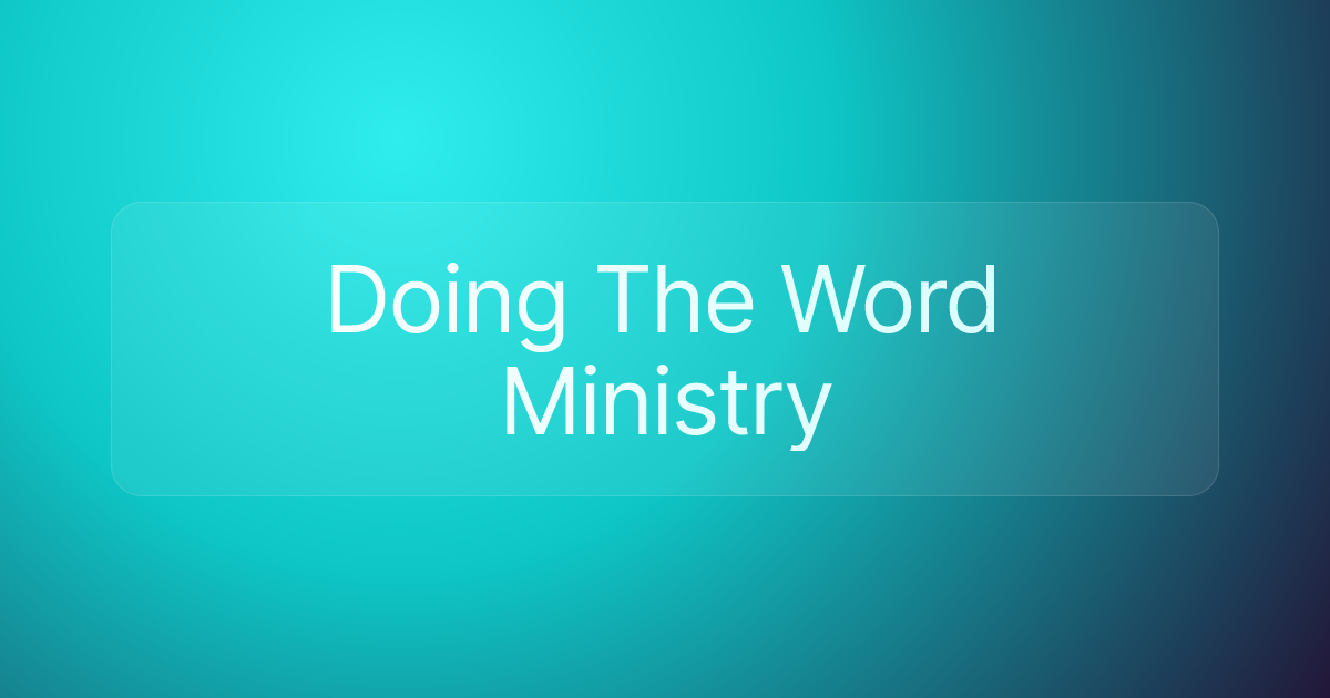 Doing The Word Ministry