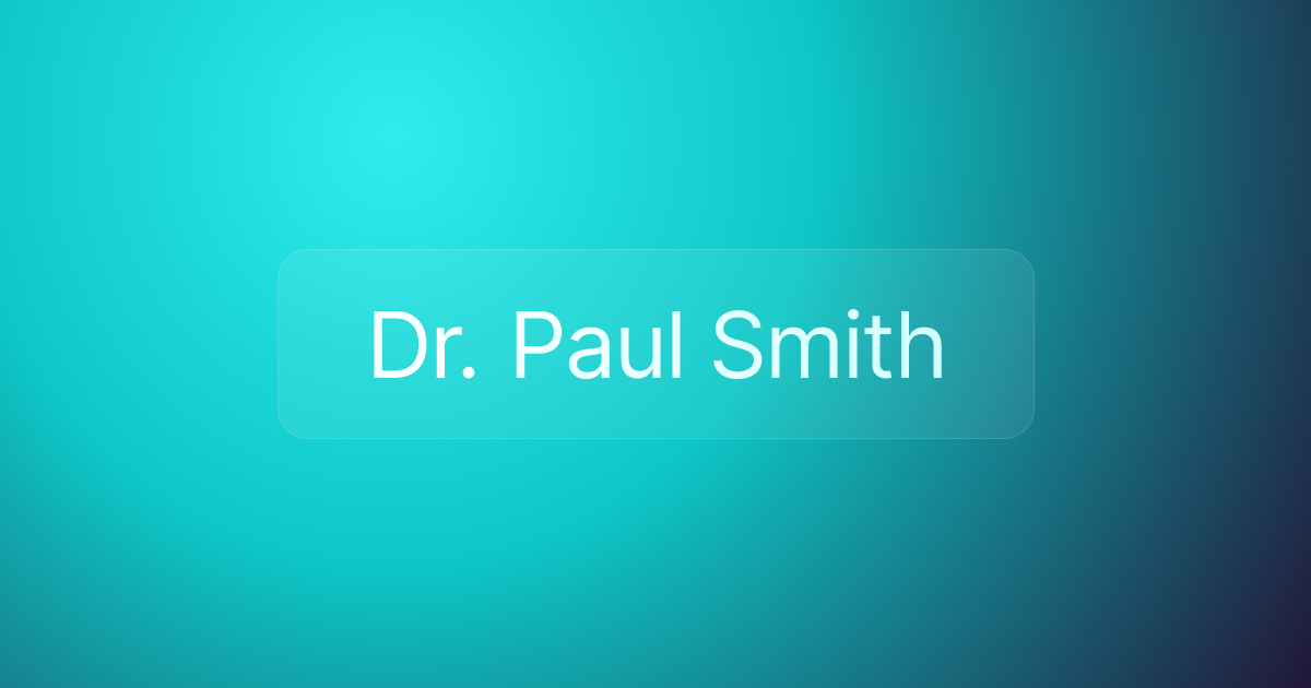 Dr. Paul Smith