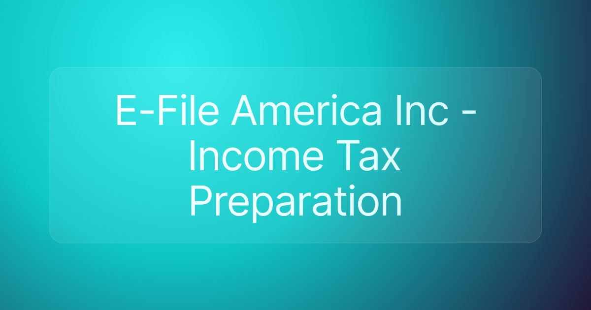 E-File America Inc - Income Tax Preparation