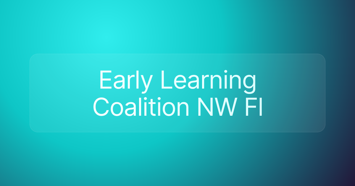 Early Learning Coalition NW Fl