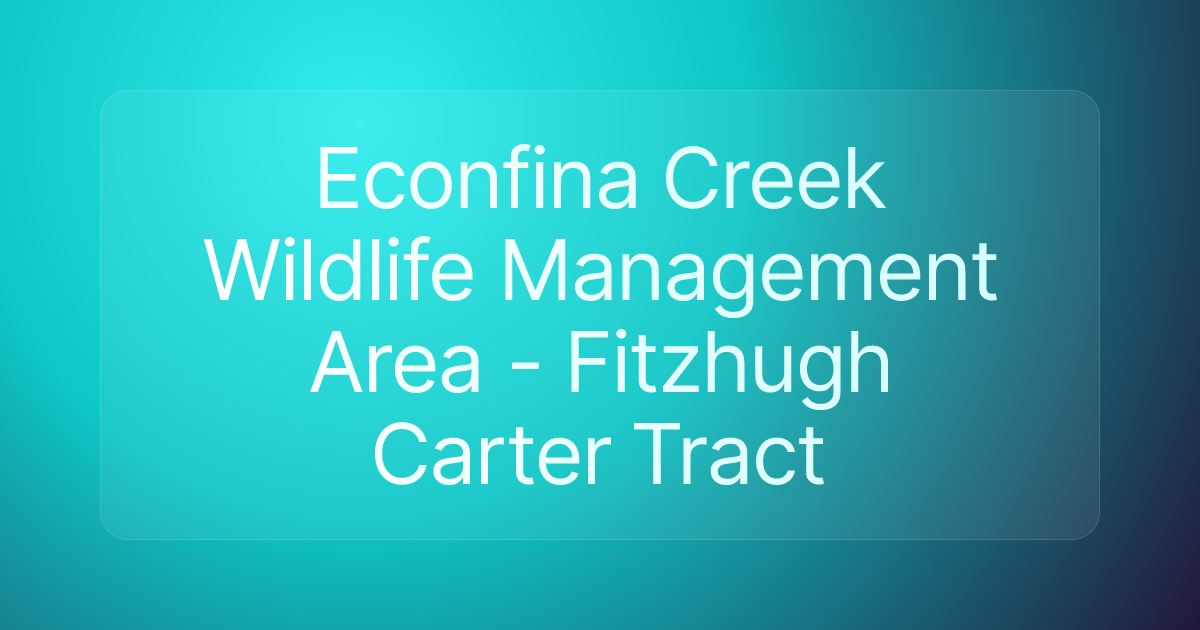 Econfina Creek Wildlife Management Area - Fitzhugh Carter Tract