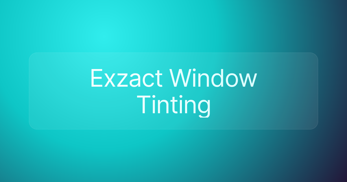Exzact Window Tinting