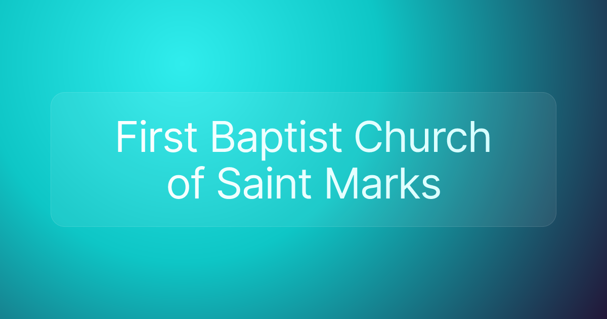 First Baptist Church of Saint Marks