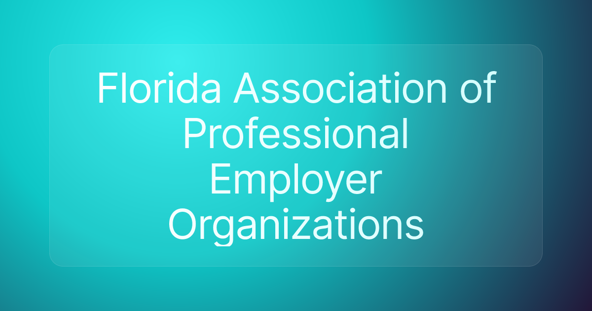 Florida Association of Professional Employer Organizations
