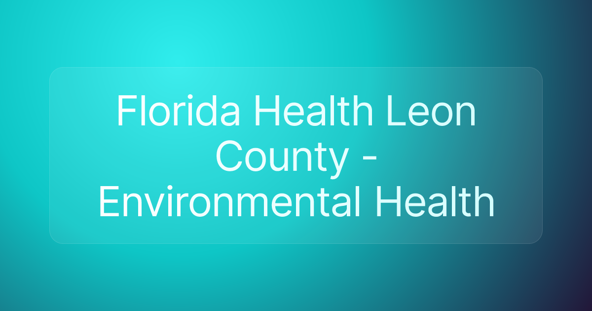 Florida Health Leon County - Environmental Health
