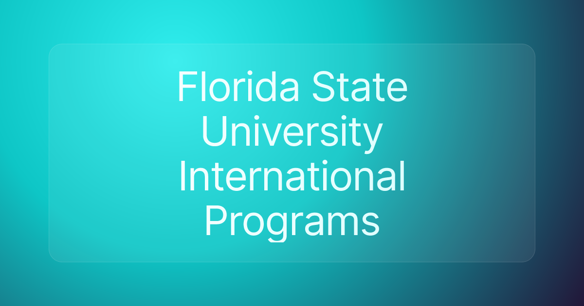 Florida State University International Programs