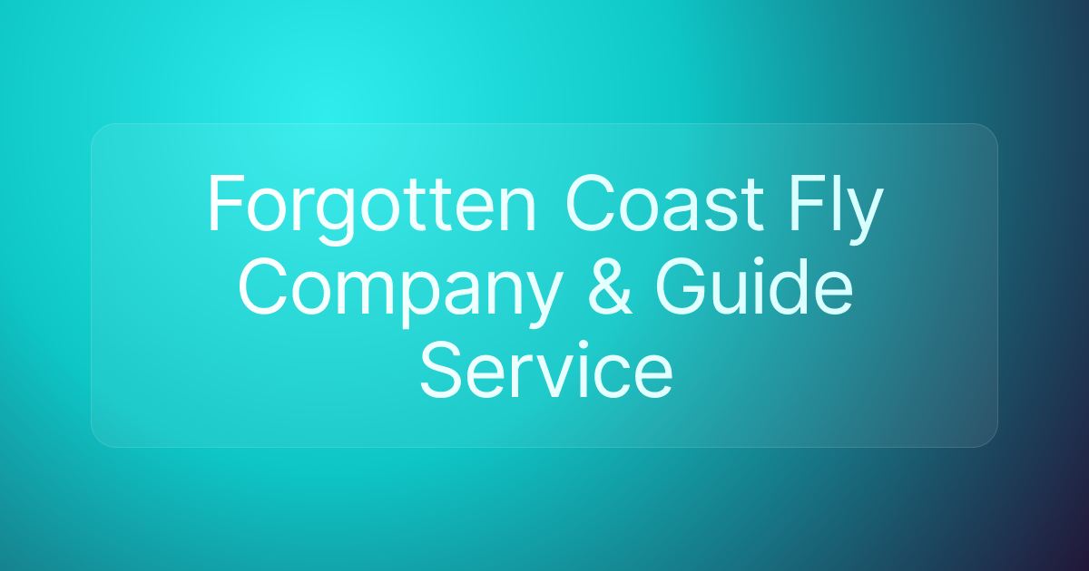 Forgotten Coast Fly Company & Guide Service